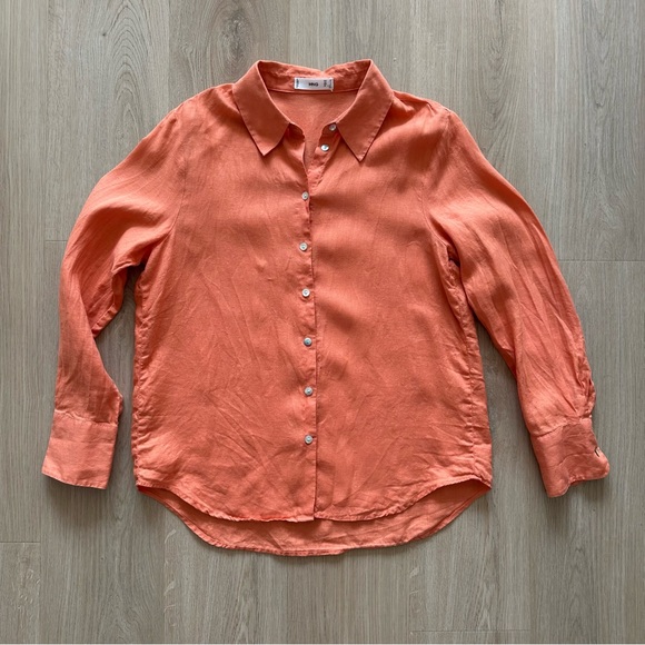 Mango Linen Button Down Shirt - Picture 4 of 10